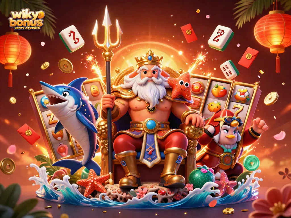 Play thrilling games with wild tokyo bonus senza deposito featuring Neptune, samurai, and vibrant casino elements.