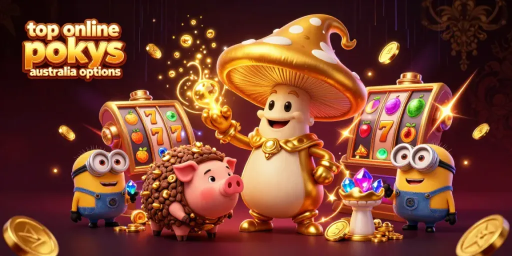 Spin and win with top online pokies Australia options, featuring vibrant characters and magical elements.