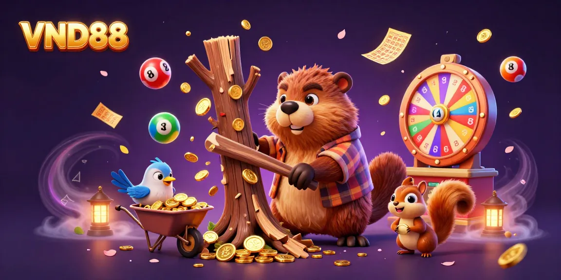 Experience the excitement of VND88 with a vibrant 3D scene of characters celebrating a windfall of coins.
