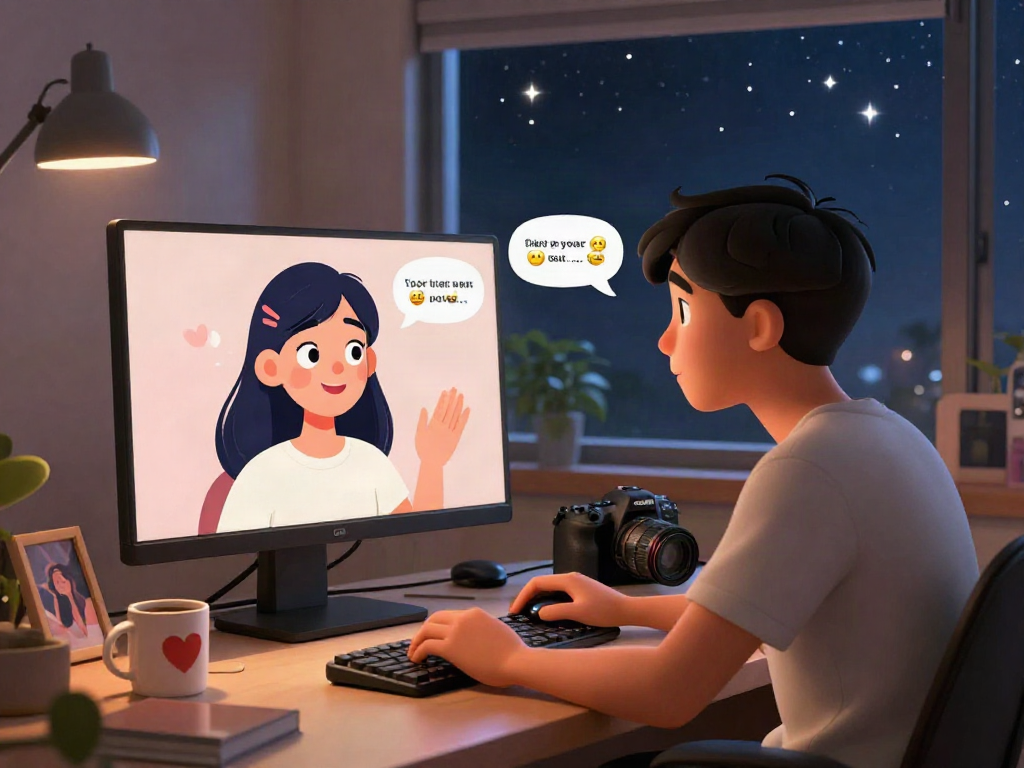 Engaging ai nsfw chat scene with avatars in cozy virtual space